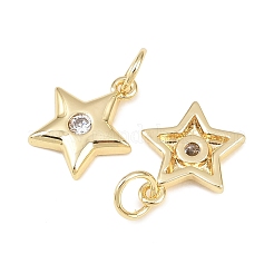 Brass Micro Pave Cubic Zirconia Charms&nbsp;KK-Z146-24G