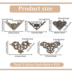 30Pcs 5 Styles Alloy Cabinet Box Corner Protectors&nbsp;FIND-PH0023-90