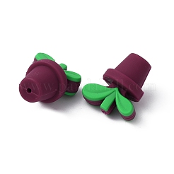 Leaf Pot Food Grade Eco-Friendly Silicone Beads&nbsp;SIL-WH0014-18I