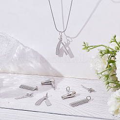 8Pcs 4 Styles Haircut Theme Brass Pendants&nbsp;KK-ME0001-46