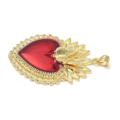 Brass Cubic Zirconia & Enamel Pendants&nbsp;KK-L253-24G-03