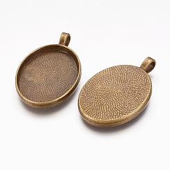 Alloy Pendant Cabochon Settings&nbsp;PALLOY-A15657-AB-NF