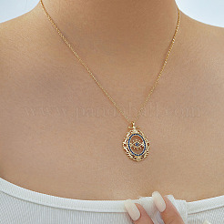 Bohemian Brass Pave Blue Cubic Zirconia Eye Pendant Necklaces&nbsp;NX3734-1