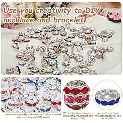 120Pcs Brass Rhinestone Spacer Beads&nbsp;FIND-SZ0003-65B