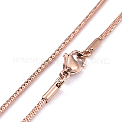 304 Stainless Steel Snake Chain Necklaces&nbsp;NJEW-F248-03A-RG