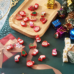 24Pcs 12 Styles Christmas Decorations Theme Opaque Acrylic Beads with Enamel&nbsp;OACR-TA0004-55
