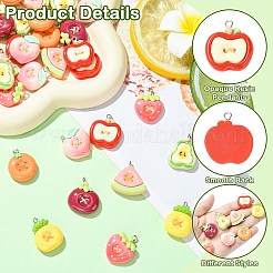32Pcs 8 Styles Opaque Resin Pendants&nbsp;CRES-CJ0001-87