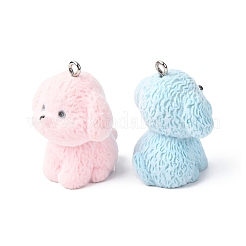 Opaque Flocking Resin Pendants&nbsp;X-RESI-G122-01