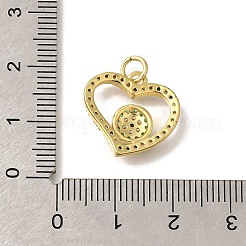 Brass Micro Pave Clear Cubic Zirconia Pendants&nbsp;KK-M297-24G
