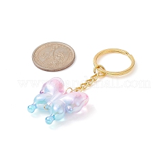 Butterfly UV Plating Rainbow Iridescent Acrylic Pendant Keychain&nbsp;KEYC-JKC00485