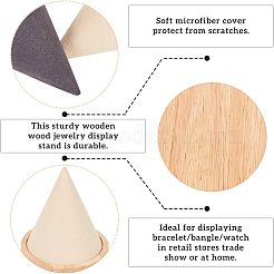 Wood Cone Shaped Necklace/Bracelet Display Stands&nbsp;BDIS-FG0001-03