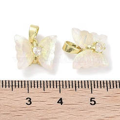 Real 18K Gold Plated Rack Plating Brass Micro Pave Cubic Zirconia Pendants&nbsp;KK-R161-06G-01