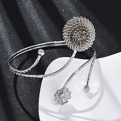 PincushionAlloy Arm Cuff Bangles for Girl Women&nbsp;LS-AJEW-A063-01B-P