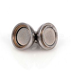 Tarnish Resistant 201 Stainless Steel Magnetic Clasps with Loops&nbsp;STAS-L244-10A-P