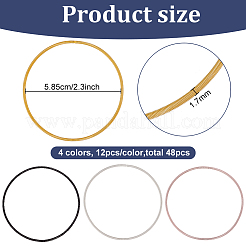 48Pcs 4 Colors Steel Wire Round Snake Chain Bracelets Set&nbsp;BJEW-BC0001-05