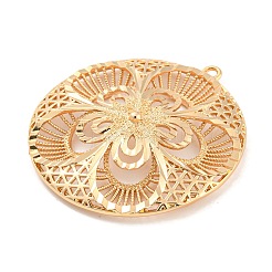 Rack Plating Brass Hollow Pendants&nbsp;KK-P244-08KCG