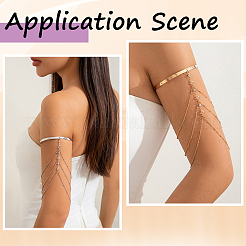 2Pcs 2 Colors Iron and Brass Upper Arm Bangles&nbsp;BJEW-CY0001-11B