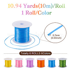 6 Rolls 6 Colors 10M Flat Elastic Crystal String&nbsp;EW-TA0001-04A