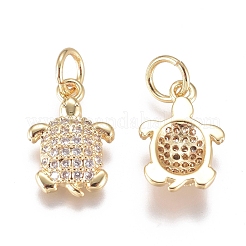Brass Micro Pave Cubic Zirconia Pendants&nbsp;ZIRC-G168-47G