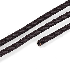 Braided Cowhide Leather Cord&nbsp;NWIR-N005-01B-4mm