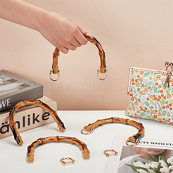 Arch Plastic Imitation Bamboo Bag Handles&nbsp;FIND-WH0139-195
