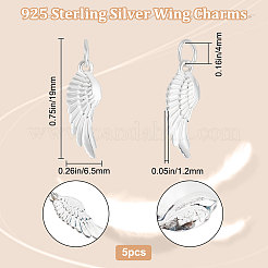5Pcs 925 Sterling Silver Pendants&nbsp;FIND-BBC0001-52