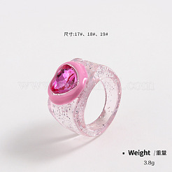 Resin Enamel and Glass Finger Rings&nbsp;FS-WG51DC4-02