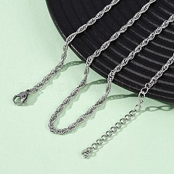 2.5MM 304 Stainless Steel Rope Chain Necklaces&nbsp;NJEW-T016-26P