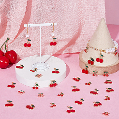 72Pcs 4 Styles Cherry Alloy Enamel Charms&nbsp;ENAM-UN0001-35