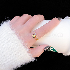 Simple Style Brass Micro Pave Clear Cubic Zirconia Cuff Rings for Women&nbsp;FS-WGDCF78-01