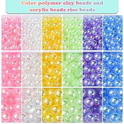 DIY Round Transparent Acrylic Beads Bracelets Making Kits&nbsp;DIY-FS0008-17
