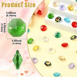 120Pcs 12 Colors Electroplate Glass Links Connectors&nbsp;EGLA-YW0005-65
