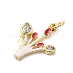 Brass Micro Pave Cubic Zirconia Pendants&nbsp;KK-A278-01B-01G
