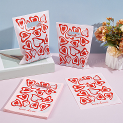 100Pcs Heart Printed Eco-Friendly Reusable Bags&nbsp;ABAG-SP0001-61A-B