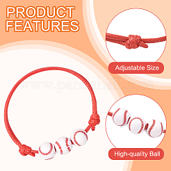 15Pcs 3 Colors Sport Theme Acrylic Beaded Bracelets for Men Women&nbsp;BJEW-SP0001-23
