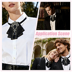 1Pc Detachable Polyester & Zinc Alloy & Glass Bowties Shoulder&nbsp;AJEW-HY0003-56
