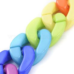 Handmade Opaque Acrylic Curb Chains&nbsp;AJEW-JB00573