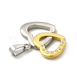 Crystal Rhinestone Double Heart Pendants&nbsp;STAS-A073-19