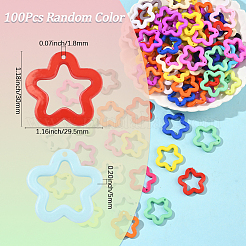 100Pcs Opaque Acrylic Pendants&nbsp;MACR-SP0001-92