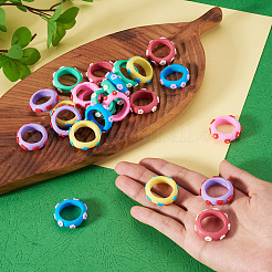 24Pcs 6 Colors Handmade Polymer Clay Finger Rings&nbsp;CLAY-TA0002-12