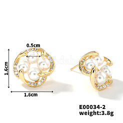 Brass Flower Stud Earrings&nbsp;UB4732-2
