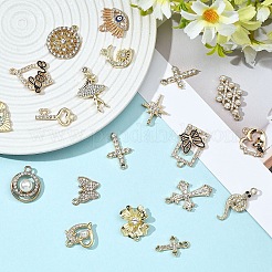 40Pcs 20 Styles Alloy Rhinestone Pendants&nbsp;FIND-YW0009-04
