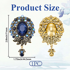 1Pc Teardrop Retro Alloy Rhinestone Brooches for Women&nbsp;JEWB-SP0001-17B