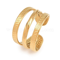 304 Stainless Steel Cuff Open Rings for Women&nbsp;RJEW-C161-01A-G