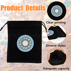 2Pcs Runes Velvet Jewelry Storage Drawstring Pouches&nbsp;TP-CN0001-20