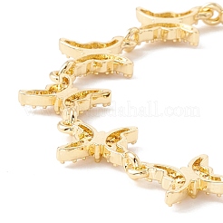 Clear Cubic Zirconia Butterfly Link Chains Bracelet&nbsp;BJEW-I301-09G