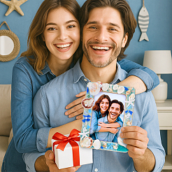 Ocean DIY Wooden Photo Frame Stands Material Kits&nbsp;DIY-PH0034-36