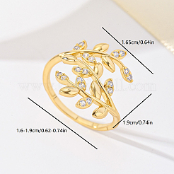 Brass Micro Pave Cubic Zirconia Finger Rings for Women&nbsp;FU0623-3
