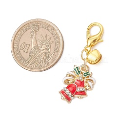 7Pcs Christmas Theme Alloy Enamel Pendant Decorations&nbsp;HJEW-MZ00328