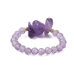 Natural Gemstone Beaded Rings&nbsp;RJEW-TA00191